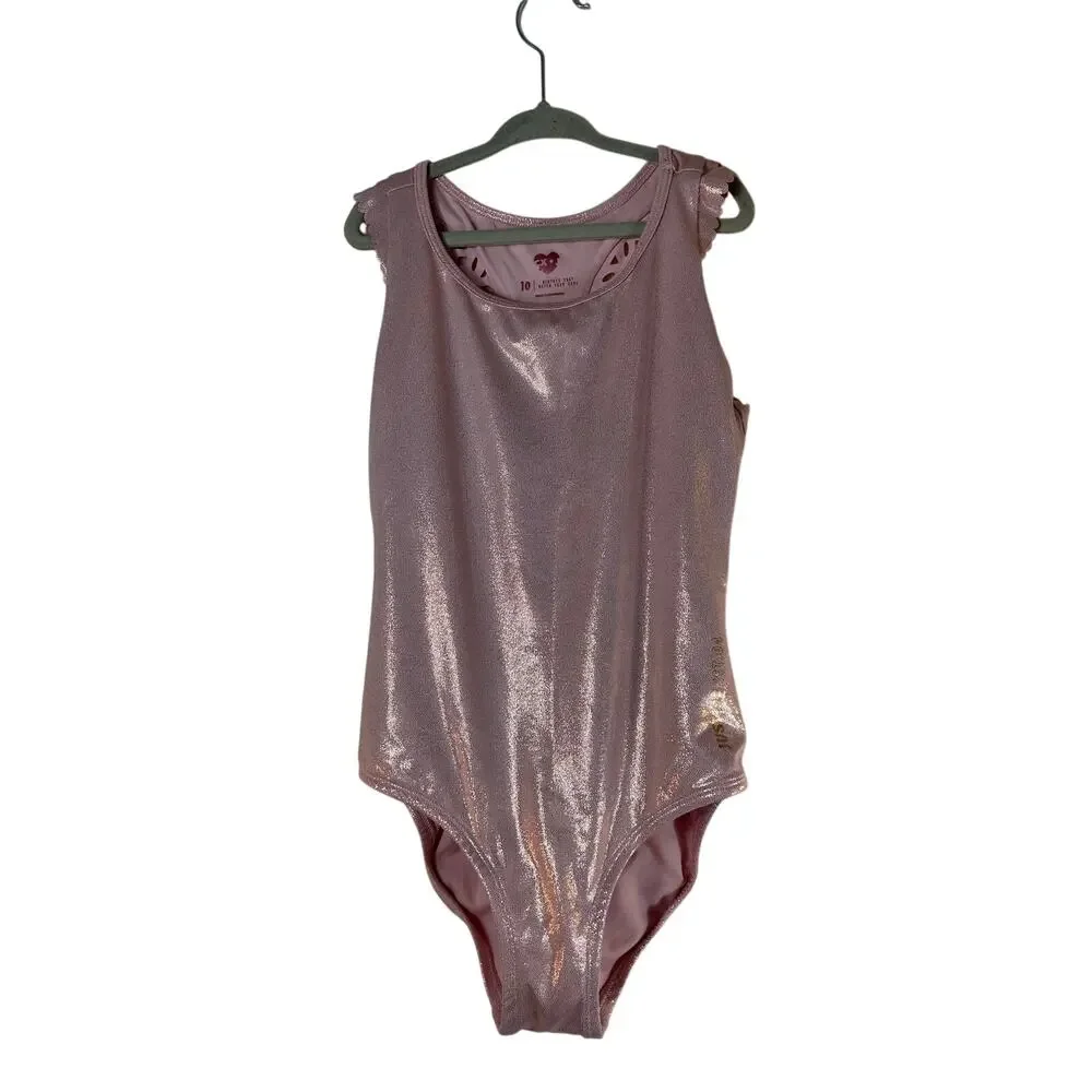 JUSTICE Girl’s Shimmer Laser Cut Dance/ Gymnastics Leotard / Size: 10